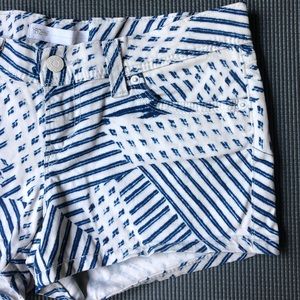 Levis Patterned Jean Shorts, Levi’s White and Blue Jean Shorts